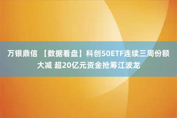 万银鼎信 【数据看盘】科创50ETF连续三周份额大减 超20亿元资金抢筹江波龙