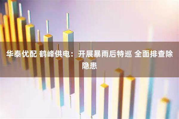 华泰优配 鹤峰供电:开展暴雨后特巡 全面排查除隐患