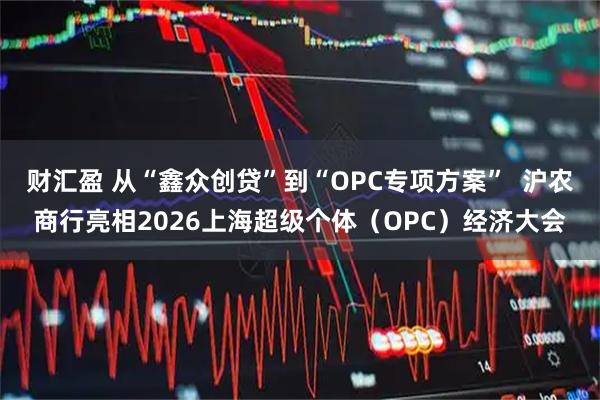 财汇盈 从“鑫众创贷”到“OPC专项方案”  沪农商行亮相2026上海超级个体（OPC）经济大会
